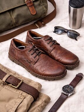 Born Soledad Men's Shoes Size 12 M/W WIDE Brown Leather Lace Up Oxfords Casual